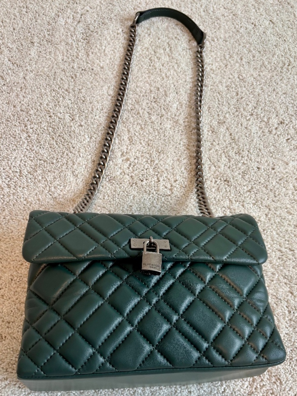 Kurt Geiger London Brixton Bag in Dark Green Leather - Picture 6 of 7